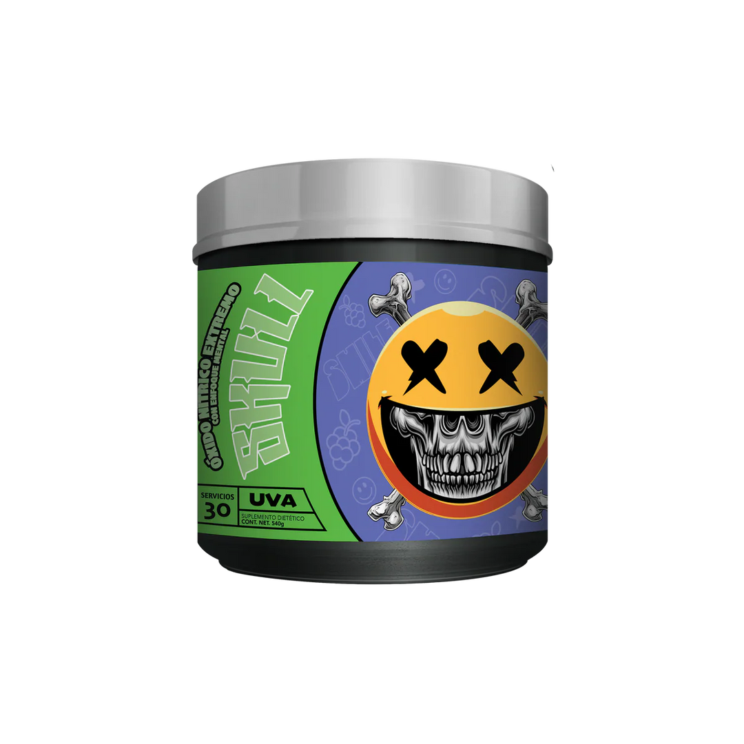 SKULL Pre-Entreno Óxido Nítrico 420mg Cafeína | 30 Servicios